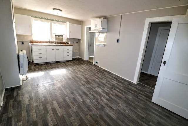 289 Long St W, Mc Ewen, TN 37101 - kitchen with dark wood-style flooring and white cabinets