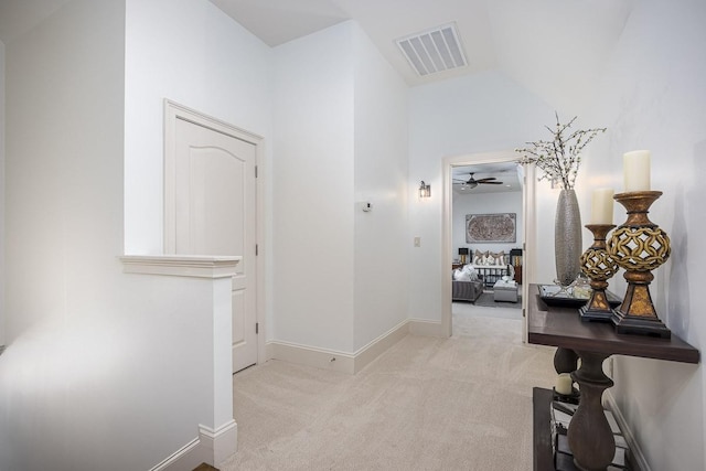 7216 Wildings Blvd, College Grove, TN 37046 - hall with light carpet and lofted ceiling