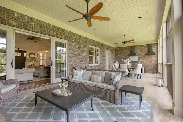 7216 Wildings Blvd, College Grove, TN 37046 - view of patio / terrace featuring ceiling fan and an outdoor living space