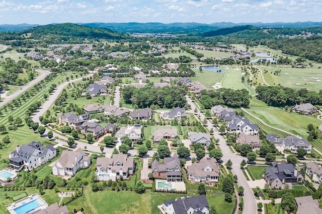 7216 Wildings Blvd, College Grove, TN 37046 - aerial view of residential area featuring a water and mountain view and a local golf course