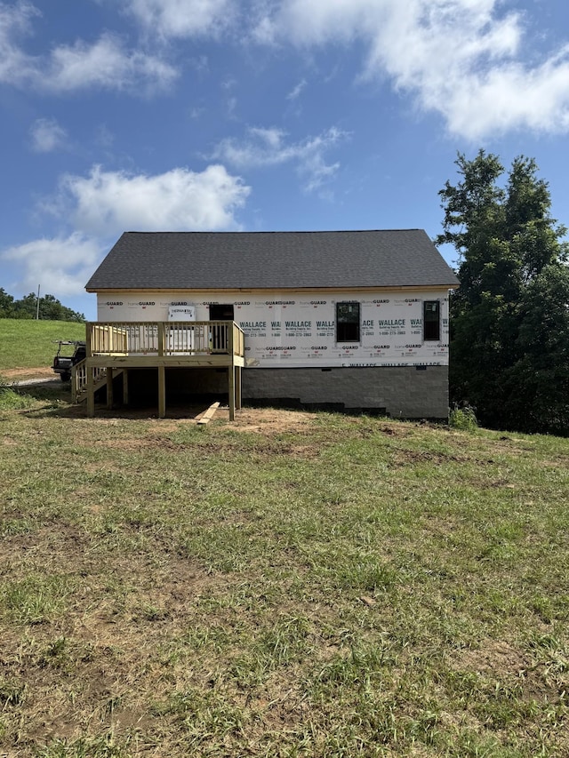 856 Davenport Rd, Cumberland City, TN 37050 - back of house featuring a deck and a yard