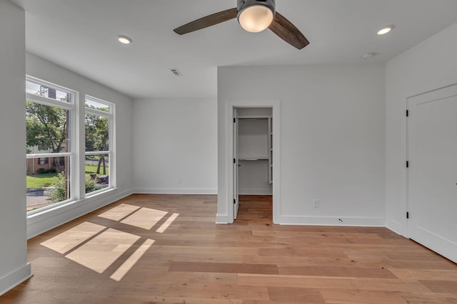 1117 38th Ave N Unit B, Nashville, TN 37209 - spare room featuring a ceiling fan, recessed lighting, and light wood finished floors