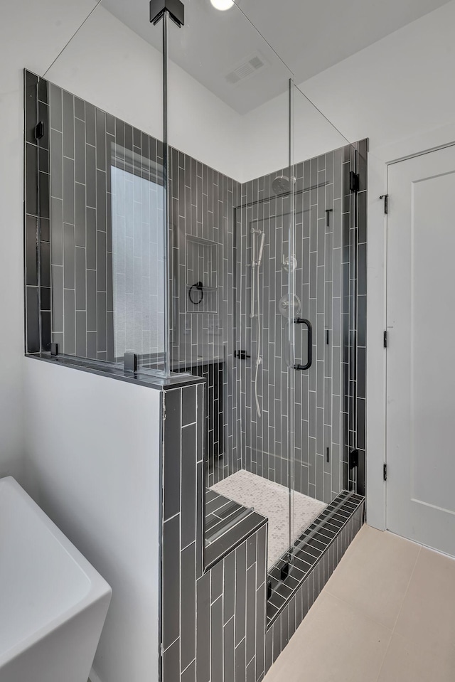 1117 38th Ave N Unit B, Nashville, TN 37209 - full bath with a stall shower and tile patterned flooring