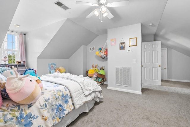 3406 Parks Ln, Spring Hill, TN 37174 - carpeted bedroom with lofted ceiling and ceiling fan