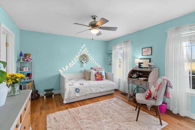 3406 Parks Ln, Spring Hill, TN 37174 - bedroom with ceiling fan and wood finished floors
