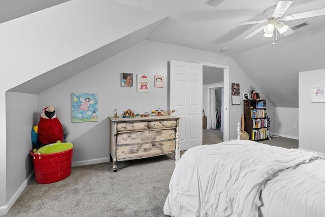 3406 Parks Ln, Spring Hill, TN 37174 - carpeted bedroom with lofted ceiling and a ceiling fan