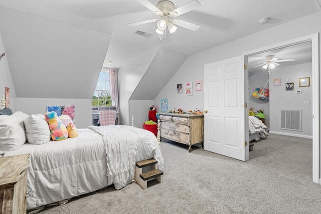 3406 Parks Ln, Spring Hill, TN 37174 - carpeted bedroom featuring lofted ceiling and a ceiling fan
