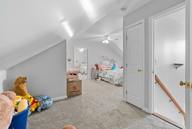 3406 Parks Ln, Spring Hill, TN 37174 - carpeted bedroom featuring lofted ceiling and a ceiling fan