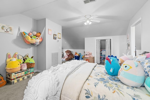 3406 Parks Ln, Spring Hill, TN 37174 - bedroom featuring lofted ceiling, carpet flooring, a closet, and a ceiling fan