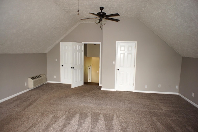 1102 Fairways, Lebanon, TN 37087 - bonus room featuring a textured ceiling, a ceiling fan, vaulted ceiling, and dark colored carpet