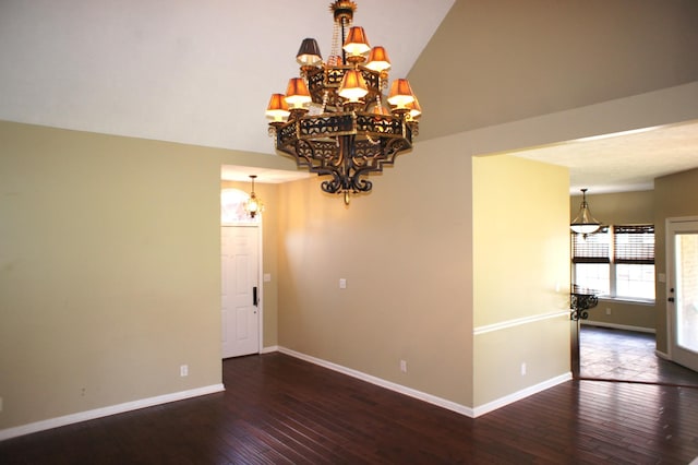 1102 Fairways, Lebanon, TN 37087 - unfurnished room featuring a chandelier and hardwood / wood-style floors