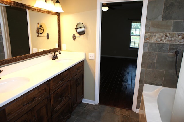 1102 Fairways, Lebanon, TN 37087 - bathroom featuring double vanity and a ceiling fan