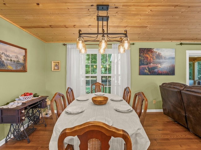 43 Shady Cove Ct, Estill Springs, TN 37330 - dining room with wooden ceiling and wood finished floors