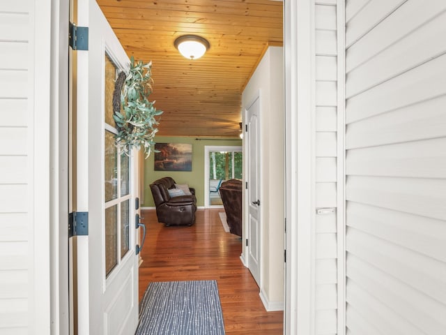 43 Shady Cove Ct, Estill Springs, TN 37330 - corridor featuring wood ceiling and wood finished floors