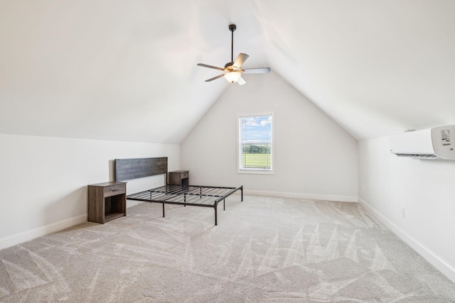 1361 Neil Rd, Chapel Hill, TN 37034 - unfurnished room featuring a wall mounted air conditioner, carpet, lofted ceiling, and a ceiling fan