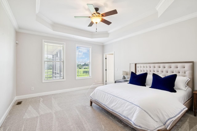 1361 Neil Rd, Chapel Hill, TN 37034 - bedroom with a tray ceiling, crown molding, carpet floors, and ceiling fan