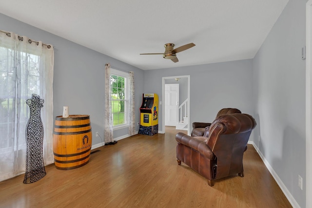 5347 Shady Grove Rd, Morrison, TN 37357 - sitting room featuring wood finished floors and ceiling fan