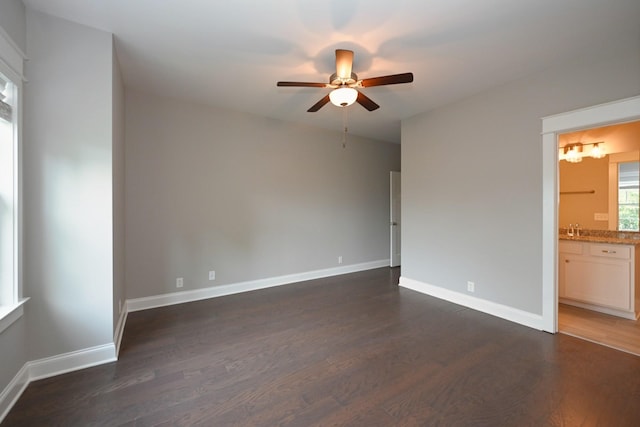 1019 N Maple St Unit 2D, Murfreesboro, TN 37130 - unfurnished room featuring a ceiling fan and dark wood-style flooring
