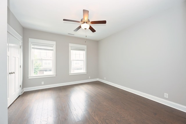 1019 N Maple St Unit 2D, Murfreesboro, TN 37130 - spare room featuring dark wood finished floors and ceiling fan
