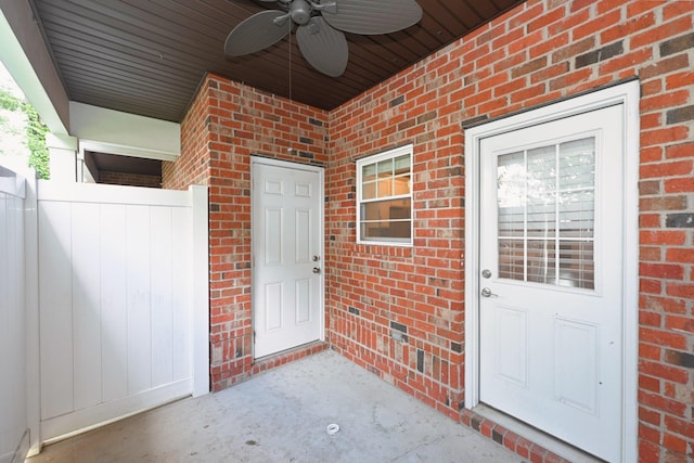 1019 N Maple St Unit 2D, Murfreesboro, TN 37130 - doorway to property featuring brick siding and a ceiling fan