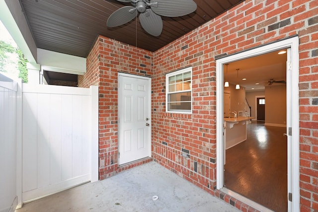 1019 N Maple St Unit 2D, Murfreesboro, TN 37130 - doorway to property featuring brick siding and ceiling fan
