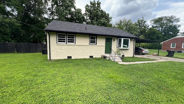 1811 Meadowgreen Dr, Murfreesboro, TN 37130 - bungalow-style home with a carport, brick siding, crawl space, and driveway