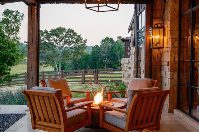 6971 W Cove Rd, Chickamauga, GA 30707 - view of patio featuring an outdoor fire pit