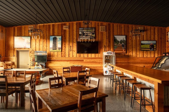 6971 W Cove Rd, Chickamauga, GA 30707 - dining area with wood walls