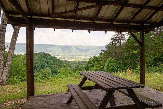 6971 W Cove Rd, Chickamauga, GA 30707 - wooden terrace featuring a view of trees and a water view