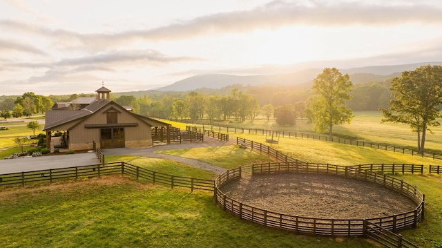 6971 W Cove Rd, Chickamauga, GA 30707 - view of yard with a rural view, a mountain view, and an exterior structure
