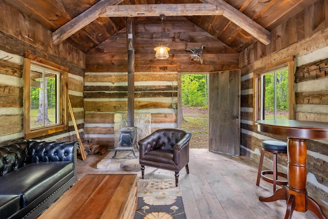 1170 Ascalon Rd, Rising Fawn, GA 30738 - sunroom featuring healthy amount of natural light and a wood stove