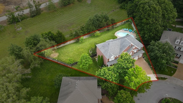 1209 Firth Ct, Franklin, TN 37067 - aerial view of property and surrounding area featuring property parcel outlined