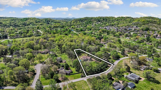 203 Tom Robinson Rd, Franklin, TN 37064 - aerial view of residential area featuring property parcel outlined and a forest