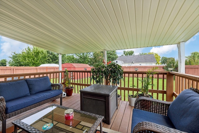 1804 Cason Trl, Murfreesboro, TN 37128 - wooden deck featuring outdoor lounge area and a fenced backyard