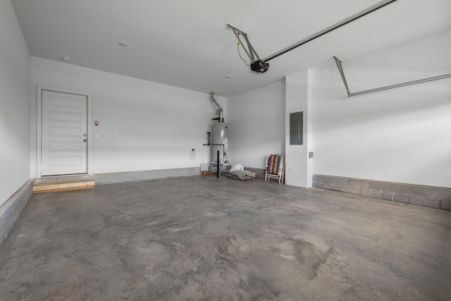 1551 Cedarbrooke Ln, Lebanon, TN 37090 - garage featuring a garage door opener, electric panel, and water heater