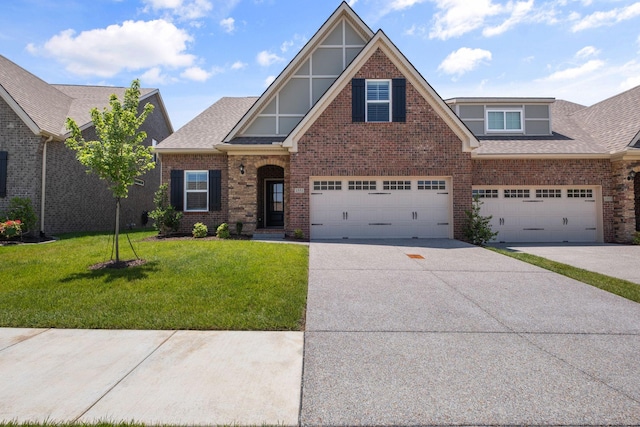 1551 Cedarbrooke Ln, Lebanon, TN 37090 - view of front of home featuring brick siding, concrete driveway, a front yard, and an attached garage