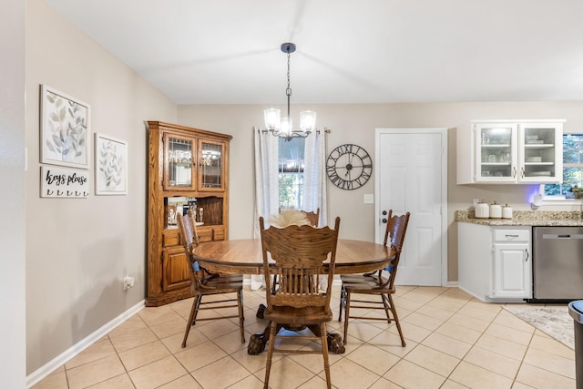423 Adeline Dr, Smyrna, TN 37167 - dining room with a chandelier and light tile patterned floors