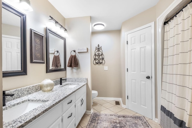 423 Adeline Dr, Smyrna, TN 37167 - full bath with double vanity and tile patterned floors