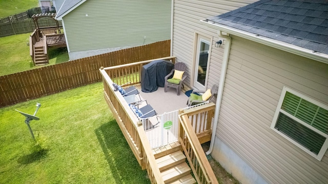 1095 Lady Nashville Dr, Hermitage, TN 37076 - wooden terrace with stairway and a fenced backyard