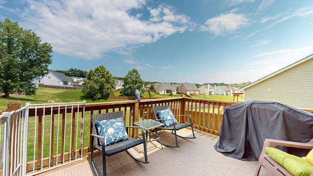 1095 Lady Nashville Dr, Hermitage, TN 37076 - wooden terrace with a residential view and a yard