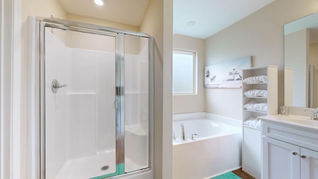 1095 Lady Nashville Dr, Hermitage, TN 37076 - full bath with vanity, a garden tub, and a stall shower