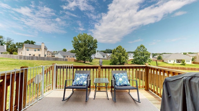 1095 Lady Nashville Dr, Hermitage, TN 37076 - wooden deck with a residential view and a grill