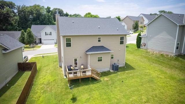 1095 Lady Nashville Dr, Hermitage, TN 37076 - rear view of house with a chimney, a deck, and a residential view