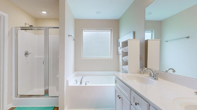 1095 Lady Nashville Dr, Hermitage, TN 37076 - bathroom featuring a stall shower, a garden tub, and double vanity