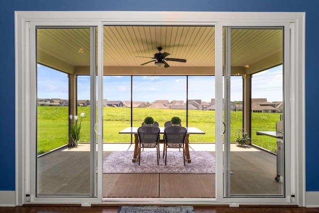 291 Croft Way, Mount Juliet, TN 37122 - doorway with a ceiling fan and a residential view