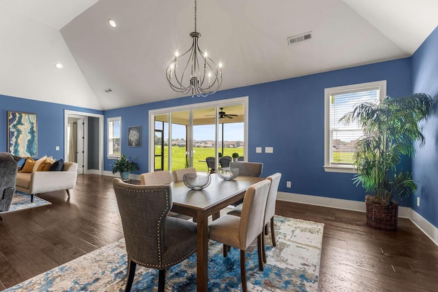 291 Croft Way, Mount Juliet, TN 37122 - dining room featuring a chandelier, healthy amount of natural light, wood finished floors, recessed lighting, and high vaulted ceiling