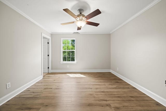 321 Lakeway Ter, Spring Hill, TN 37174 - empty room featuring ornamental molding, ceiling fan, and wood finished floors
