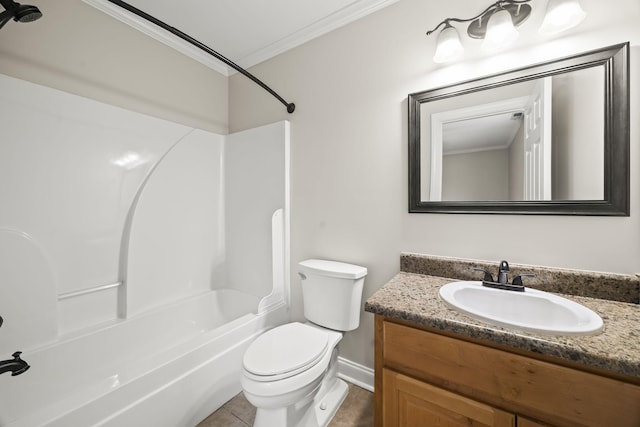 321 Lakeway Ter, Spring Hill, TN 37174 - bathroom with ornamental molding, vanity, and tub / shower combination