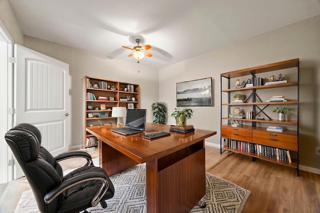 321 Lakeway Ter, Spring Hill, TN 37174 - home office featuring a ceiling fan and light wood-style flooring