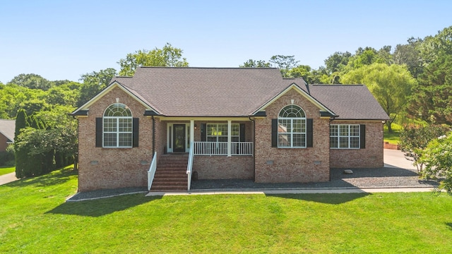 1057 The Long Run, Columbia, TN 38401 - single story home with crawl space, covered porch, brick siding, a front yard, and stairs